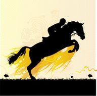 silhouette Horse Jumping - illustration