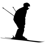 Mountain skier speeding down slope N6