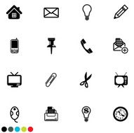 household object icon set