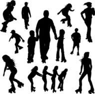 Roller-skating Silhouettes