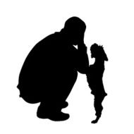 Vector silhouette of a man with dog N50