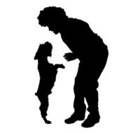Vector silhouette of a man with dog N51