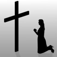 Vector silhouette of a woman N1349