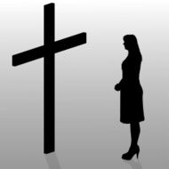 Vector silhouette of a woman N1354