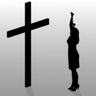 Vector silhouette of a woman N1355