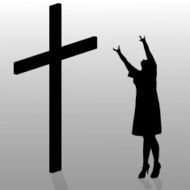 Vector silhouette of a woman N1356