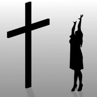 Vector silhouette of a woman N1357