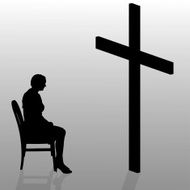 Vector silhouette of a woman N1370
