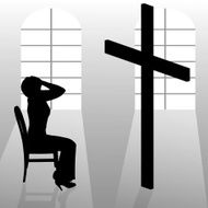 Vector silhouette of a woman N1371