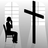 Vector silhouette of a woman N1372