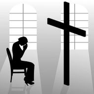 Vector silhouette of a woman N1373