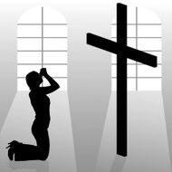 Vector silhouette of a woman N1374