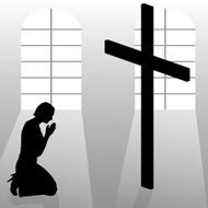 Vector silhouette of a woman N1377
