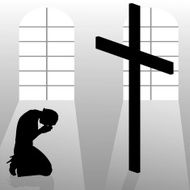 Vector silhouette of a woman N1378