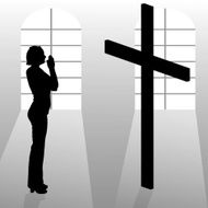 Vector silhouette of a woman N1379
