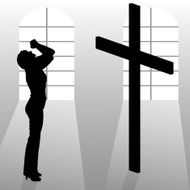 Vector silhouette of a woman N1381