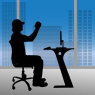Vector silhouettes of man N44