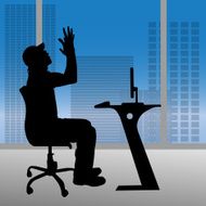 Vector silhouettes of man N45