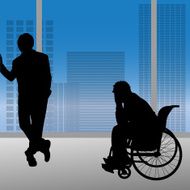 Vector silhouettes of people N134