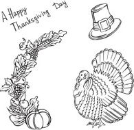 vector silhouette with elements of Thanksgiving N2