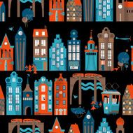 Urban landscape Seamless background pattern