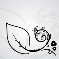 Hand drawn vector swirl flower elements