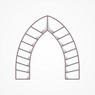 Flat line vector icon for lancet arch