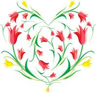 bouquet of tulips in a heart shape