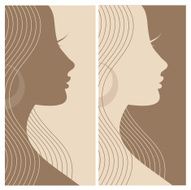 Silhouette of beautiful female profile