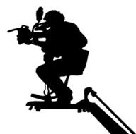 cameraman or camera operator (silhouette)