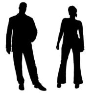 Vector silhouettes of couple N66