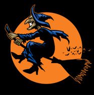 witch ride a flying broomstick