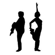 Vector silhouette of a couple N169
