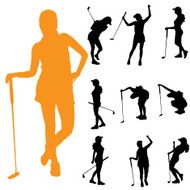 Vector silhouette of a woman N1382