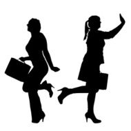 Vector silhouette of a couple N174