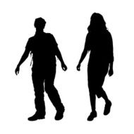 Vector silhouette of a couple N177
