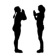 Vector silhouette of a couple N178