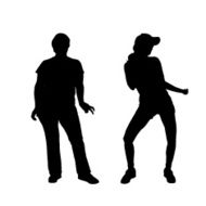 Vector silhouette of a couple N181