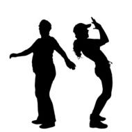 Vector silhouette of a couple N182