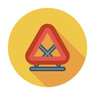 Warning triangle single flat icon