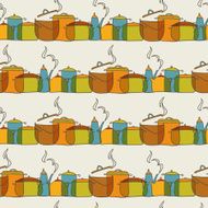 vector colorful saucepan seamless pattern N2