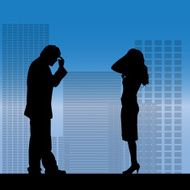 Vector silhouette of a couple N183