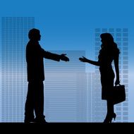 Vector silhouette of a business people N2