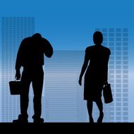Vector silhouette of a business people N3
