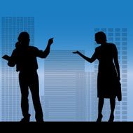 Vector silhouette of a business people N4