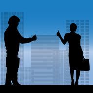 Vector silhouette of a business people N5