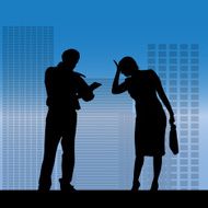 Vector silhouette of a business people N6