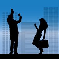 Vector silhouette of a business people N8