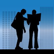 Vector silhouette of a business people N10