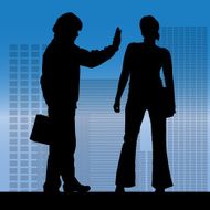 Vector silhouette of a business people N11